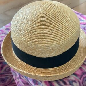 Classic Straw Hat with Black Band